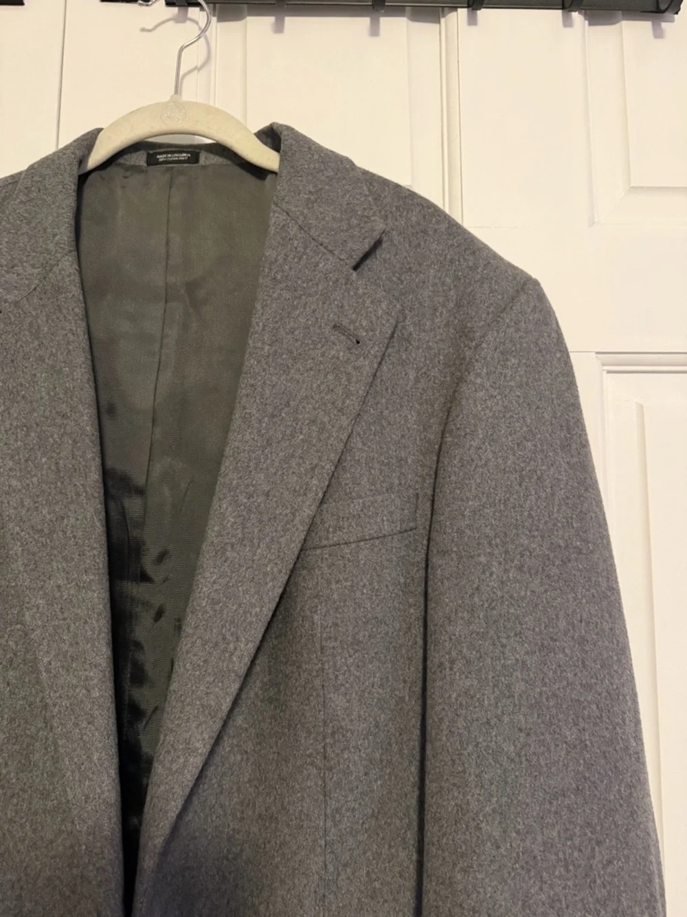 Oscar de la Renta Wool Cashmere Blazer Men's 42R Gray Sport Coat Tailored Jacket